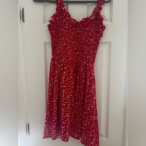 Lulus red and white floral dress size small